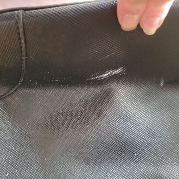 Michael Kors Saffiano Leather Tote Bag With Dual Handles & Silver Hardware - Bla - Picture 5 of 15